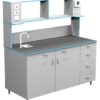 Стол пристенный для работы стоя со сливной раковиной СЛП НВК 1500 ЭПОК+ (1500x700x1650)